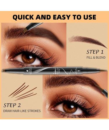 Microblading Eyebrow Pencil Eyebrow Pencil Magical 2-In-1 Eye Brow Pencils For Women With 4-Fork-Tip & Precise Brush-Tip Create Natural Hair-Like Brows Waterproofing Last All-Day (04#) - Buy Online on GoSupps.com