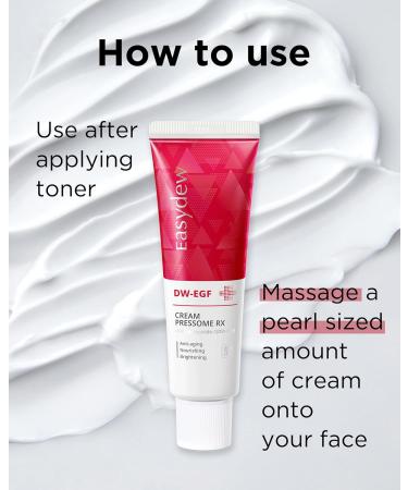 Easydew DW-EGF Pressome Cream(50ml).Anti-Aging Moisturizer with DW-EGF Hyaluronic acid Collagen Elastin ceramide K beauty Korea skincare 1.69 Ounce (Pack of 1) - Buy Online on GoSupps.com