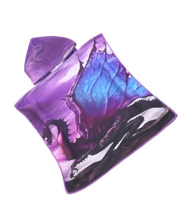 FEBE Bath Poncho Children Bath Towel With Hood Bathrobe for Toddler Dragon