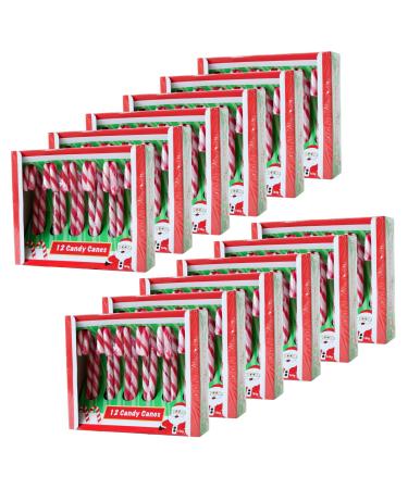 Becky ´s - Lot de 12 canettes à sucre Candy Canes - Framboise - Rouge/blanc, 12 x 12 Stück, je 12 g