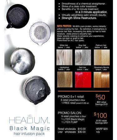 Healium Hair Black Magic Treatment Mask - 5oz Protein Conditioning Treatment for All Hair Colors & Textures - Weekly Use Ships Internationally - Buy Online on GoSupps.com