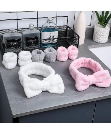 Crowye 12 Pcs Spa Headband and Wristband Set - Microfiber Bands for Face Washing and Makeup, Ideal for Skincare - 4 Colors Available - Buy Online on GoSupps.com