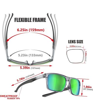 EAZYRUN HD Polarized Sunglasses for Men & Women | Running, Cycling, Fishing & Driving | Clear Grey/Yellow Green | Outdoor Sports Sunglasses - Buy Online on GoSupps.com