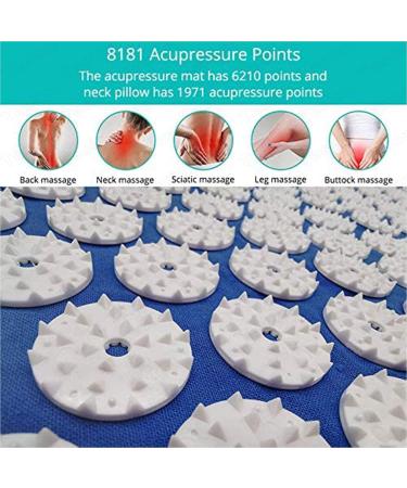Tesion Acupressure Mat and Pillow Set Massager Cushion Ideal for Back/Neck Pain Relief and Muscle Relaxation Relieves Stress and Sciatic Pain. Bule - Buy Online on GoSupps.com