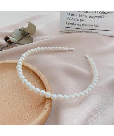 Minzaos Pearl Headband Set - 3 Pcs White Faux Pearl Hairbands for Bridal & Wedding Hair Accessories - Buy Online on GoSupps.com