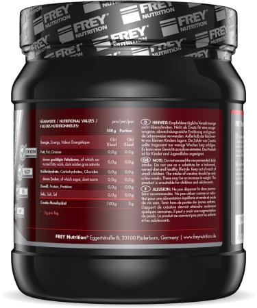 Frey Nutrition Creatine Monohydrate 500g - Premium Quality for Enhanced Performance - International Shipping Available - Buy Online on GoSupps.com