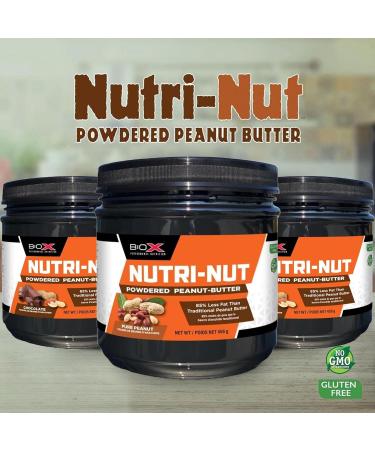 BioX Nutri-Nut Powdered Peanut Butter | Delicious Low Calorie Powdered Peanut Butter with 5g Protein Low Sugar & Low Fat | No Artificial Flavours Or Sweeteners Non-GMO & Gluten Free (Pack of 1 Chocolate) Chocolate 456 g (Pack of 1) - Buy Online on GoSupps.com