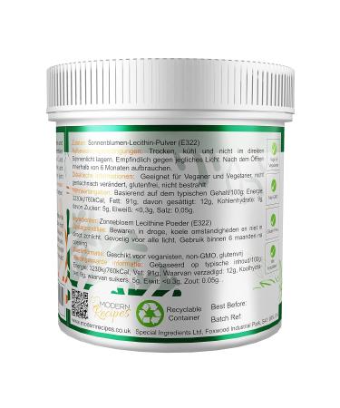 Buy High-Quality GMO-Free Sunflower Lecithin Powder 500g | International Shipping Available - Buy Online on GoSupps.com