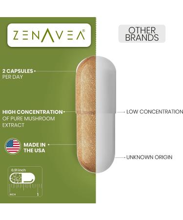 Zenavea Turkey Tail Mushroom Capsules 1000mg - Immune Support & Antioxidant - 120 Capsules Equivalent to 15,000mg - Organic Turkey Tail Supplement - Buy Online on GoSupps.com