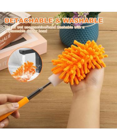 FCSHFC Chenille Feather Duster Anti-Static Dusters for Cleaning Extendable Bendable Washable Mini Dusters for Car Computer Fan Furniture(Orange) - Buy Online on GoSupps.com