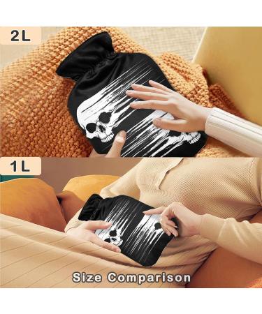NAANLE Retro Skull Hot Water Bottle - Transparent Hand & Foot Heating Bag for Pain Relief | 1L Heat & Cold Therapy - Buy Online on GoSupps.com