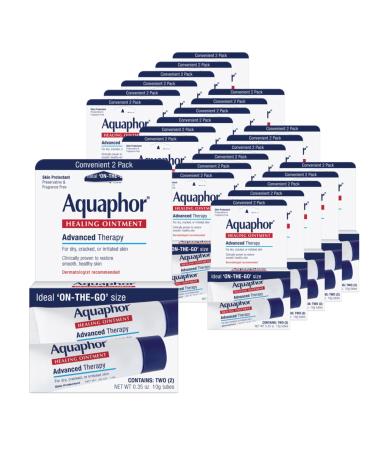 Aquaphor Healing Ointment Advanced Therapy Skin Protectant Dry Skin Body Moisturizer 0.35 Oz Tube Pack of 2