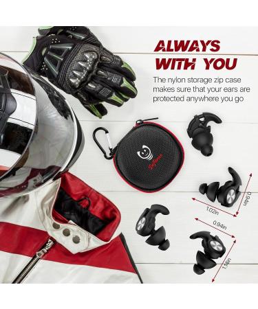 Motorcycle Ear Plugs - 27dB Wind Noise Reduction Premium Hearing Protection 2 Pairs in 2 Sizes Reusable for Motorsports & Riding - Buy Online on GoSupps.com