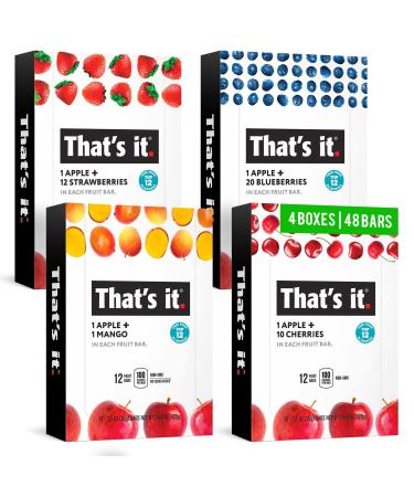Thats It Fruit Bars, 6 Flavors Variety Pack (Pack of 48) 6 Flavors Variety  Pack 