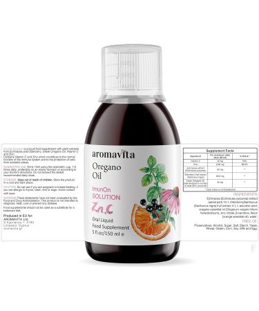 AROMAVITA Immune Defense Booster - Oregano Oil, Sambucus, Vitamin C, Zinc Syrup - Buy Online on GoSupps.com