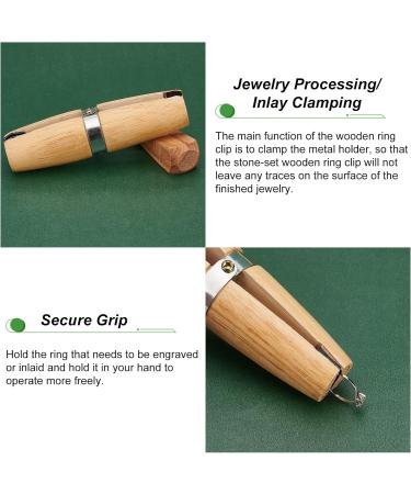 PandaHall Wooden Ring Clamp Tool - 2 Pack Jewelers Holder for Polishing & Repairing Rings - Vice With Leather Jaws for Stone Setting & Engraving - Buy Online on GoSupps.com