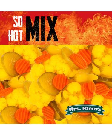 HOT MIX Vegan Snack Pack - Spicy Pickled Cauliflower, Carrots, Pickles & Yellow Chilis - 1 Gallon (128 Fl Oz) - Buy Online on GoSupps.com