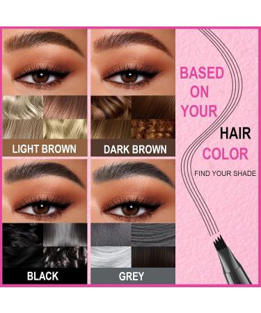  HonexCesng Waterproof eyebrow pencil 2-in-1 microblading eyebrow pencil long-lasting smudge-proof eyebrow pen with a hair-like effect creates effortless natural-looking eyebrows (Black) - Buy Online on GoSupps.com