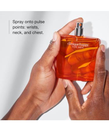 Clinique Happy For Men Eau de Toilette Cologne Spray | Notes of Kaffir Lime + Mandarin 1.7 Fl Oz (Pack of 1) - Buy Online on GoSupps.com