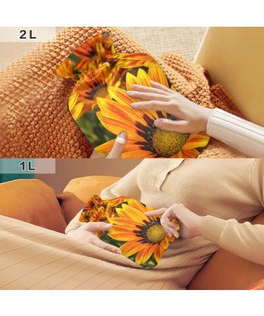 Sunflower Hot Water Bottle with Cover - 2L Large Water Bag for Pain Relief & Hot/Cold Compress - Buy Online on GoSupps.com