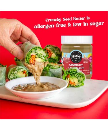 Healthy Crunch Seed Butter Crunchy Flavor 6 Units x 340g - Sunflower Butter Nut Butter Alternative - Organic Non-GMO Vegan-Friendly - High Protein No Added Sugar - Ideal for Snacks & Spreads - Buy Online on GoSupps.com