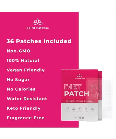 Spirit Patches B12 Mugwort Garcinia Cambogia Belly Patches - 36 Pack | Natural Energy Patch with Zinc, Guarana, Yerba Mate - Self Adhesive and Transparent - Buy Online on GoSupps.com