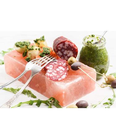 Himalayan Salt Block Cooking Tile - Ideal for Grilling, Serving, and Salt Wall Construction (8 x 4 x 2) - Buy Online on GoSupps.com