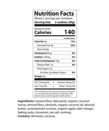 Erin Baker's Grain Free Better Cookie - Paleo, Gluten Free, Vegan, Non-GMO, Almond Butter, 5 Ounce Bag - Pack of 1 - Buy Online on GoSupps.com