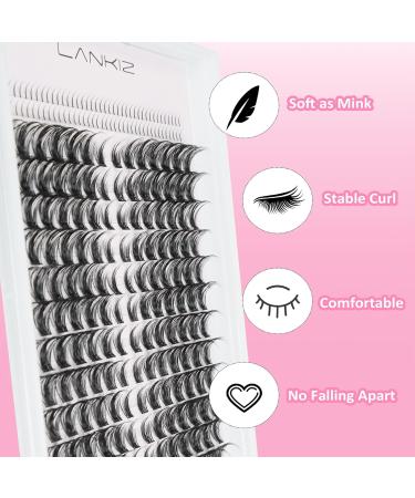 LANKIZ Manga Lashes | Natural Look Lash Clusters & Individual Extensions | D Curl 8-16mm | Korean & Asian Makeup | Fluffy Mink Wispy False Eyelashes - Buy Online on GoSupps.com