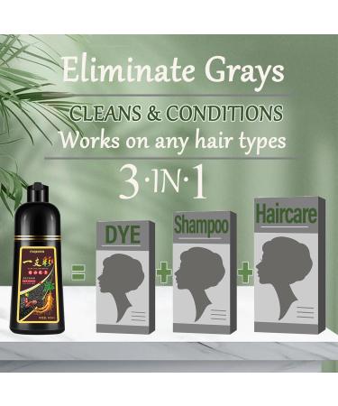 Light Brown Herbal Hair Dye Shampoo 3 in 1 - 16.9 Fl Oz for Gray Hair | Natural Plant Formula Easy At-Home Use for Men & Women - Buy Online on GoSupps.com