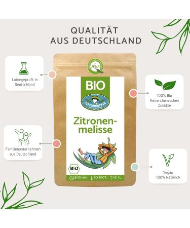  PEPPERMINTMAN Organic lemon balm 200g - Lemon balm tea - European cultivation by a family business - Bulk and dried - Melissa officinalis - PEPPERMINTMAN - Buy Online on GoSupps.com