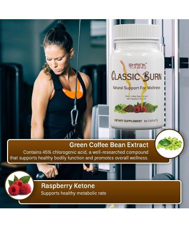 Shrink Classic Burn - Green Coffee Bean & Raspberry Ketones with 45% Chlorogenic Acid - 90 Capsules for Weight Management - Buy Online on GoSupps.com