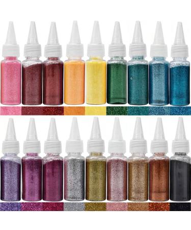 Halloween Fine Glitter Acrylic Powder-18 Assorted Color Body Arts and Craft Glitter-0.42oz/12g Each Glitter Set-Eyeshadow Makeup Nail Art Pigment Holographic Glitter Festival Decor 1 Set