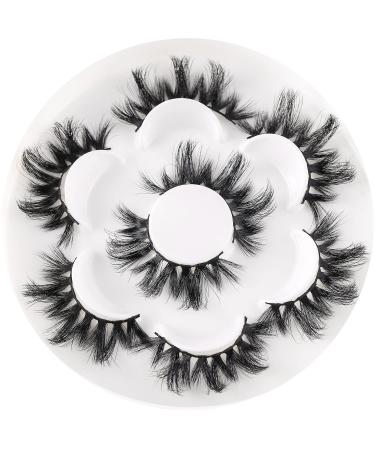 False Eyelashes 4 pairs 5D Eyelashes Handmade False Eyelashes Fluffy Natural Eyelashes (HF02-8)