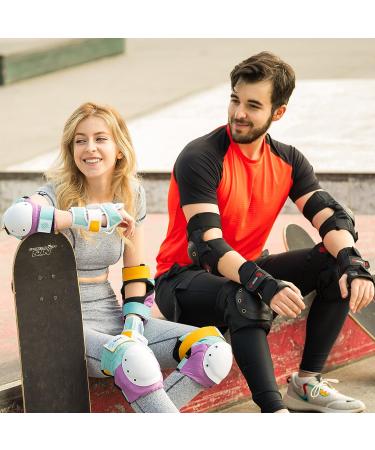SKATEWIZ Adult Skateboard Pads Set - Elbow Pads and Wrist Guards for Skateboarding, Rollerblading, Scooter, Bicycle - Black M/L - Buy Online on GoSupps.com