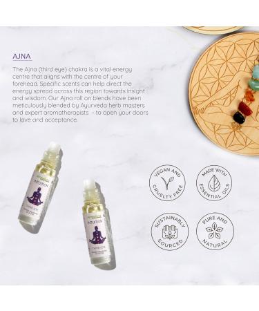 Third Eye Chakra Essential Oil Roll-On by Aromafume | 10ml - Ajna Aromatherapy for Chakra Balance | Rose & Juniper | Amethyst Incense for Meditation Yoga & Reiki - Buy Online on GoSupps.com