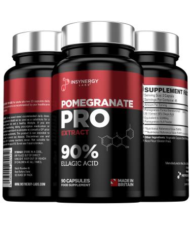 Pomegranate PRO 42 000mg Ultra Premium Pomegranate Supplement - 35x Concentrated & 90% Ellagic Acid 90 Vegan Pomegranate Capsules Highly Concentrated