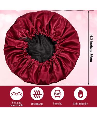 Satin Sleep Cap for Women - Adjustable Large Bonnet for Natural Long and Curly Hair - 4 Pieces - Buy Online on GoSupps.com