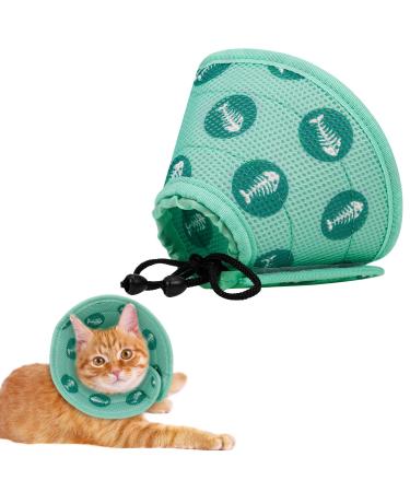 Heyu-Lotus Cat Cone Collar Soft Adjustable Cat Recovery Collar Protect The Neck Surgery Recovery Collar Pet Cone for Kittens Cat After Surgery Protective Wound Healing Green-M-21-28cm Green-M - Buy Online on GoSupps.com