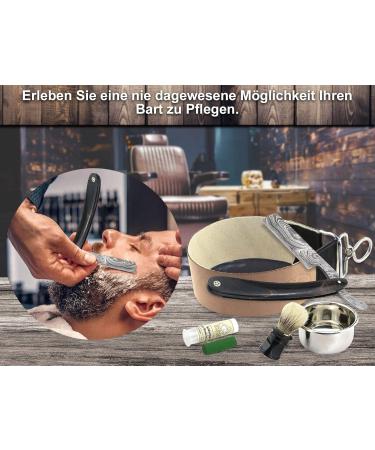 Premium Damascus Razor Set with Leather Strop - Handcrafted Quality from Solingen | International Shipping Available - Buy Online on GoSupps.com