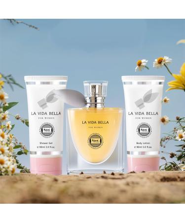 Hybrid & Company Women La Vida Bella 3 Pcs Gift Set Contain 100ml Perfume 90ml Body Lotion 90ml Shower Gel La Vida Bella Gift Set - Buy Online on GoSupps.com