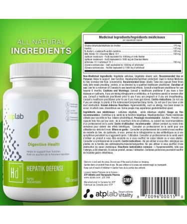 ATP LAB | Hepatik Defense 120 caps | Helps to Support Liver Function with a Highly Concentrated Liver detoxification Formula - Buy Online on GoSupps.com