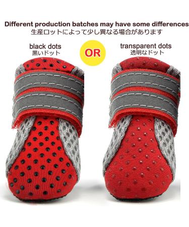 Zunea Dog Boots - Summer Paw Protection Non-Slip Adjustable Reflective Breathable Mesh Heat-Resistant for Hot Asphalt - Size M (4-Pack) - Red - Buy Online on GoSupps.com