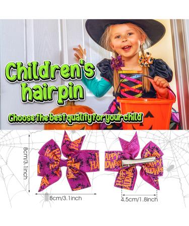 Sibba 6 Pieces Halloween Christmas Bow Hair Pins - Pumpkin Bat Boutique Clip Set for Girls - Buy Online on GoSupps.com