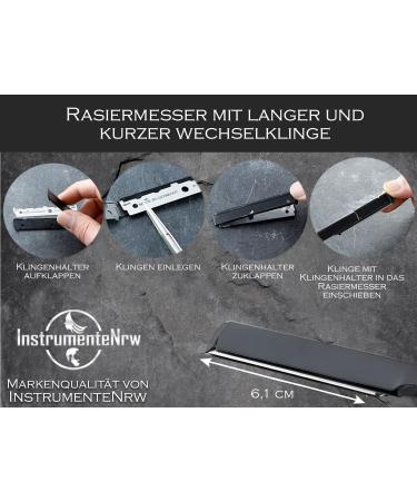 Solingen Razor Shaving Set for Men | Interchangeable Blades | Made in Germany | Premium Beard Care Knife | Perfect Wet Shave in Black - Buy Online on GoSupps.com