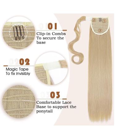 Shop Tess Ponytail Extension - 60 cm Dark Blonde & Bleach Blonde Braid (#18/613) - 90g Smooth Long Hair Extension for Effortless Style - Buy Online on GoSupps.com