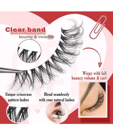 Goddvenus Eyelashes D Curl Russian Strip Lashes Natural Fake Eyelashes Wispy Cat Eye Lashes 10 Pairs 3D Volume Strip Lashes 15 mm Short Reusable Fake Lashes Fluffy Wispy Faux Mink Lashes D-10 pairs natural - Buy Online on GoSupps.com