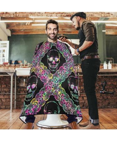 Visesunny Skull Pattern Barber Cape - Anti-Static Water-Resistant Hair Cutting Apron for Salon & Home Use - Buy Online on GoSupps.com