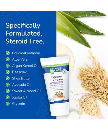 Buy Earth's Care Eczema Cream - Natural Colloidal Oatmeal Treatment for Adults & Kids - 9 Moisturizers - 2.4 OZ - Fast International Shipping - Buy Online on GoSupps.com
