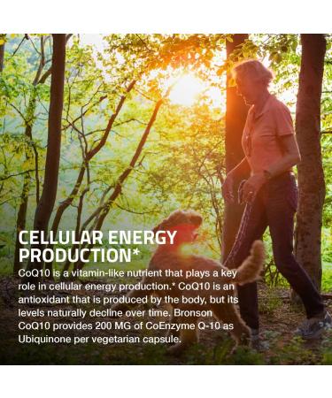 Buy Bronson CoQ10 200 MG | High Potency Cellular Energy | 60 Vegetarian Capsules - International Shipping Available - Buy Online on GoSupps.com